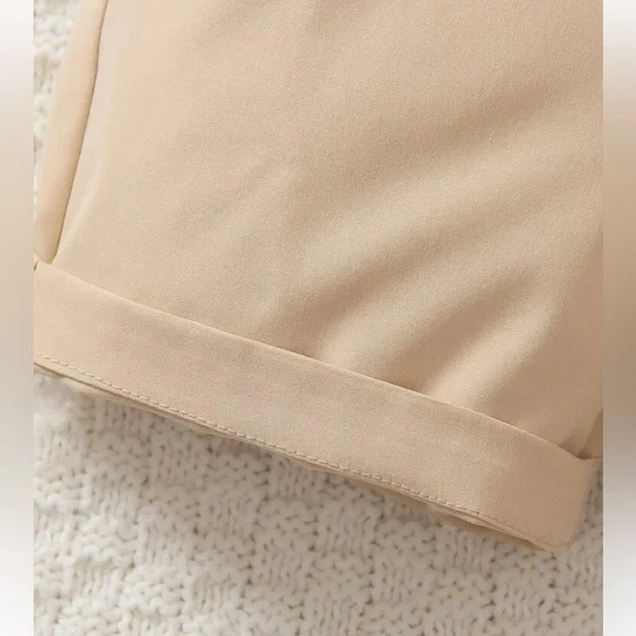 Baby boy bow front shirt and suspender shorts set, 18-24 months, green/tan - Picture 7 of 10